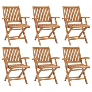 vidaXL Klappbare Gartenst&uuml;hle 6 Stk. Massivholz Teak