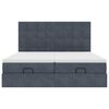 vidaXL Ottoman-Bett mit Matratzen Dunkelgrau 160x200 cm Samt
