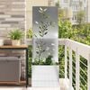 vidaXL Garten Sichtschutz-Leinwand Floral Silber 50 x 32 x 150 cm