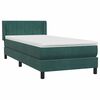 vidaXL Boxspringbett mit Matratze Dunkelgr&uuml;n 100x210 cm Samt
