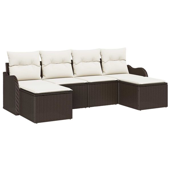 vidaXL Gartensofa-set Braun Poly-Rattan