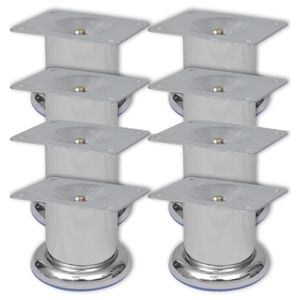 vidaXL Runde Sofabeine 8 Stk. Chrom 60 mm