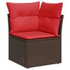 vidaXL 4-teiliges Gartensofa-Set mit Kissen, braun, Polyrattan