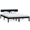 vidaXL Massivholzbett Schwarz Kiefer 150x200 cm
