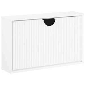 vidaXL Schuhschrank VENRAY 70 x 17 x 43 cm Holzwerkstoff Wei&szlig;