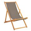 vidaXL Liegestuhl Taupe Massivholz Teak