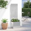 vidaXL Garten Sichtschutz-Leinwand Floral Silber 50 x 140 cm Edelstahl