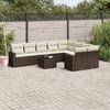 vidaXL 10-tlg. Garten-Sofagarnitur mit Kissen Braun Poly Rattan