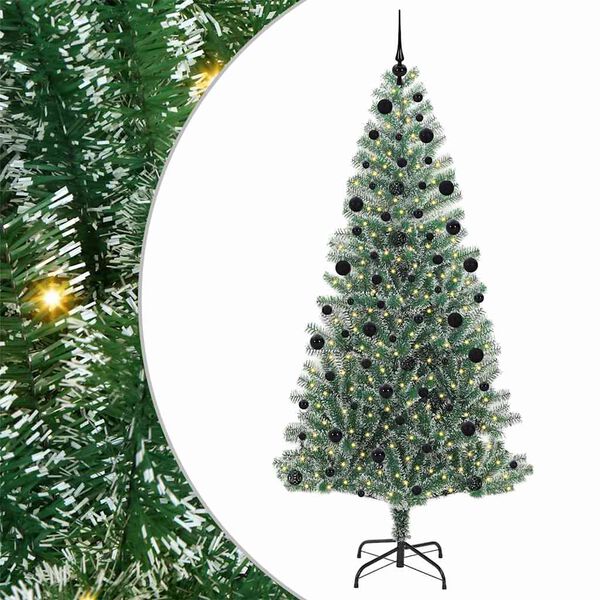 vidaXL Künstlicher Weihnachtsbaum beschneit mit LED Licht 210 cm