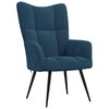 vidaXL Relaxsessel mit Hocker Blau Samt
