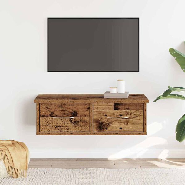 vidaXL Wandschrank Altholz-Optik 60x26x18,5 cm Holzwerkstoff