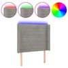 vidaXL LED Kopfteil Hellgrau 103x16x118/128 cm Samt