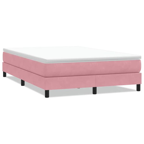 vidaXL Boxspringbett ohne Matratze Rosa 140x220 cm Samt