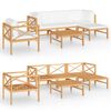 vidaXL 6-tlg. Garten-Lounge-Set mit Creme Kissen Massivholz Teak