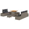 vidaXL Gartensofa-set 8 stk. 7-Sitzanzahl Grau Poly Rattan