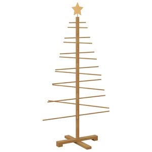 vidaXL Holz Weihnachtsbaum mit Ständer Braun 125 cm Bambus