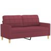 vidaXL 2-Sitzer-Sofa mit Zierkissen Weinrot 140 cm Stoff