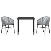 vidaXL Garten Essgruppe 3 pcs Anthrazit Pulverbeschichteter Stahl