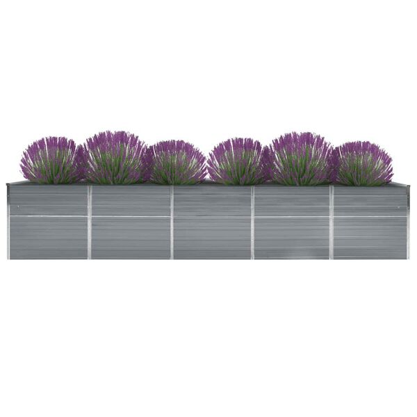 vidaXL Garten-Hochbeet Verzinkter Stahl 400&times;80&times;77 cm Grau
