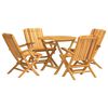 vidaXL 5-tlg. Garten-Essgruppe Massivholz Teak