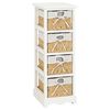 vidaXL Korbregal Holz mit 4 K&ouml;rben Wei&szlig;