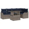 vidaXL Essgruppe 6 stk. Grau Poly Rattan