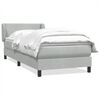 vidaXL Boxspringbett mit Matratze Hellgrau 90x210 cm Samt