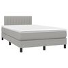 vidaXL Boxspringbett mit Matratze & LED Hellgrau 120x190 cm Stoff