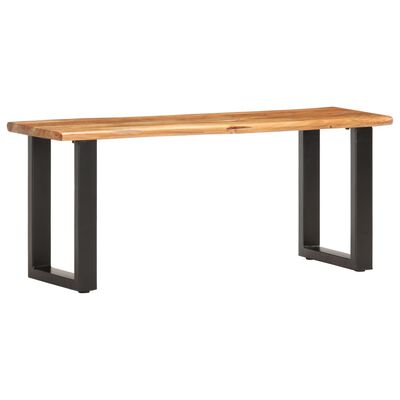 vidaXL Sitzbank mit Naturkanten 110 cm Akazie Massivholz und Stahl