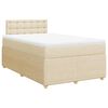 vidaXL Boxspringbett mit Matratze Creme 120x200 cm Stoff