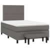 vidaXL Boxspringbett mit Matratze Grau 120x190 cm Kunstleder
