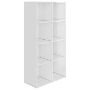 vidaXL B&uuml;cherregal/Sideboard Hochglanz-Wei&szlig; 66&times;30&times;130 cm Holzwerkstoff