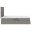 vidaXL Bett mit Stauraum und LED mit LED Taupe 140 x 190 cm Polyester