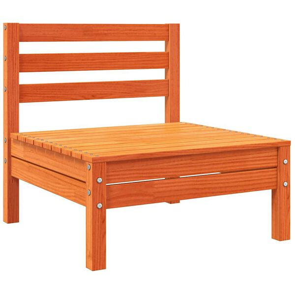 vidaXL Gartensofa ohne Armlehnen mit Kissen Wachsbraun Kiefernholz