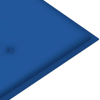 vidaXL Gartenbank mit Königsblauer Auflage 112 cm Massivholz Teak