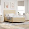 vidaXL Boxspringbett mit Matratze Creme 140 x 190 cm Stoff