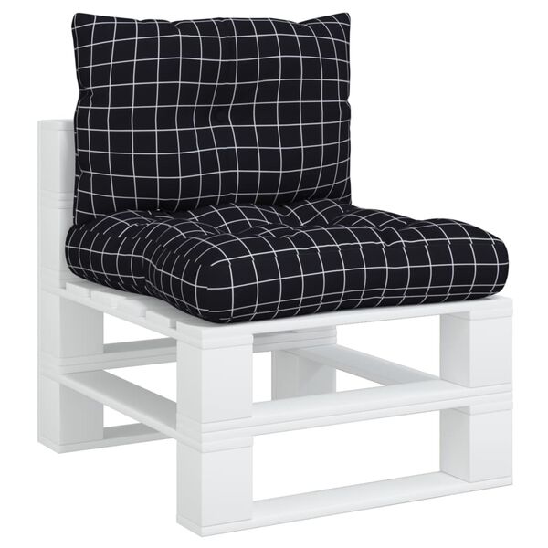 vidaXL Palettenkissen 2 Stk. Schwarz Karomuster Oxford-Gewebe