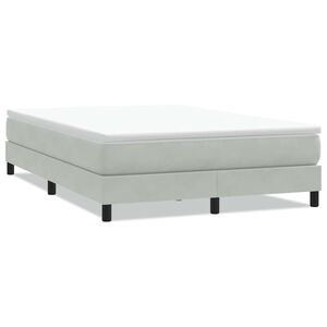 vidaXL Boxspringbett ohne Matratze Hellgrau 140x220 cm Samt