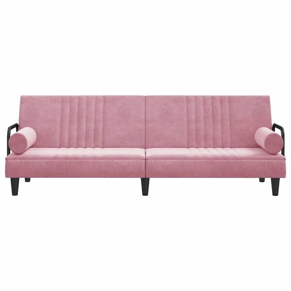 vidaXL Schlafsofa mit Armlehnen Rosa Samt