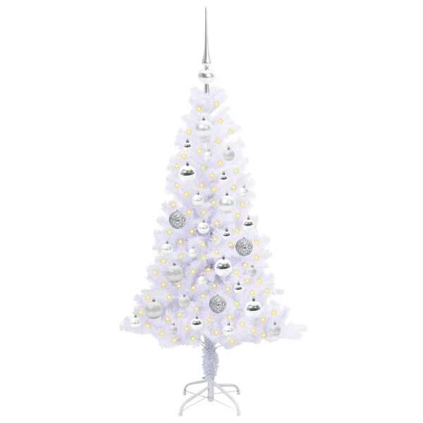 vidaXL K&uuml;nstlicher Weihnachtsbaum Wei&szlig; 120 cm PVC und Stahl