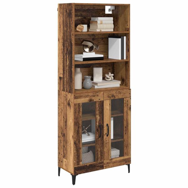 vidaXL Highboard Altholz 69,5 x 34 x 180 cm Holzwerkstoff