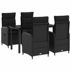 vidaXL Sofa-Tischset mit Kissen mit Kissen 5 pcs Schwarz