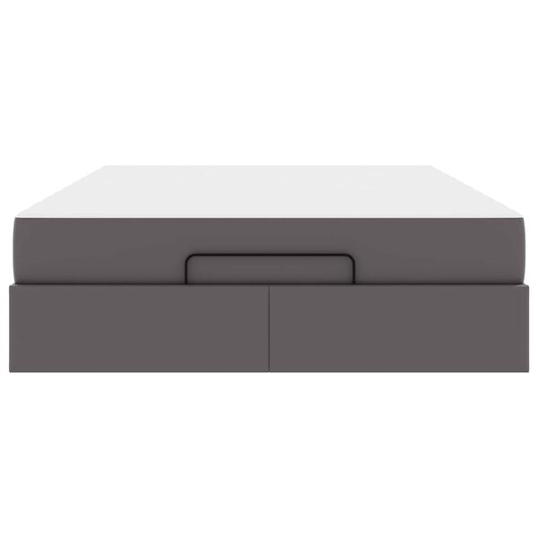 vidaXL Bettgestell mit Matratze mit Matratze 2 pcs Grau PVC