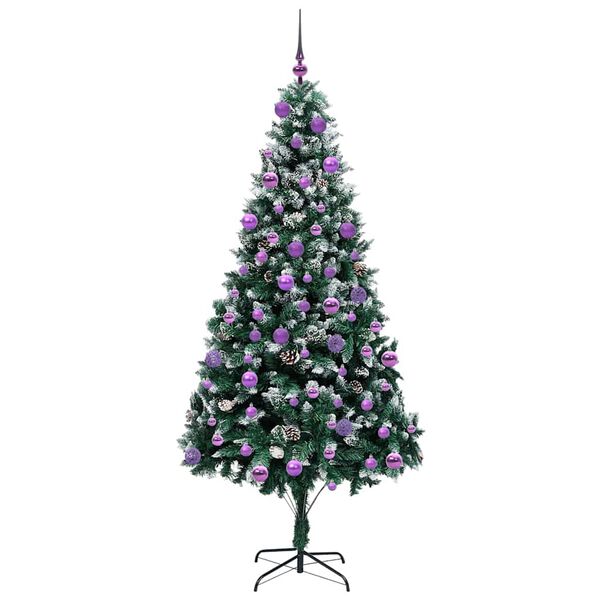 vidaXL Künstlicher Weihnachtsbaum mit 300 LEDs mit Ständer Grün 210 cm