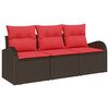 vidaXL Gartensofa-set Braun Poly-Rattan