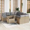 vidaXL Garten-Sofa-Set mit Speicher 9 pcs Beige Poly Rattan