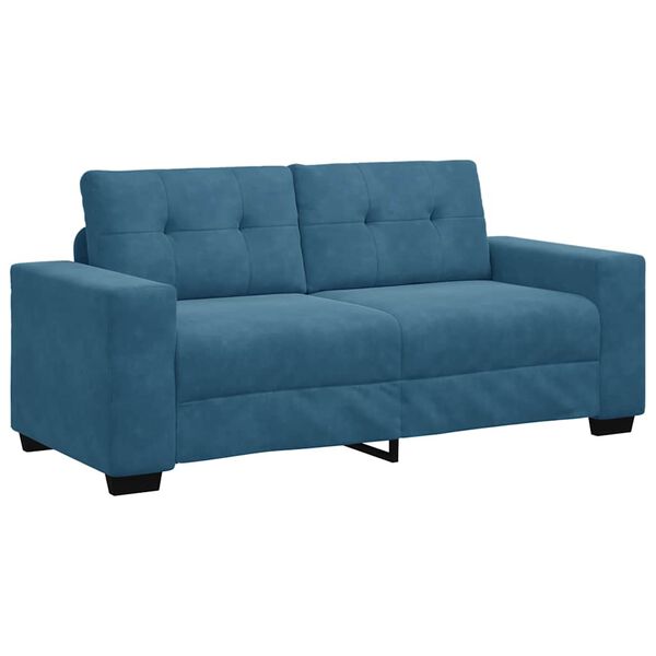 vidaXL Zweisitzer-Sofa Blau 140 cm Samt
