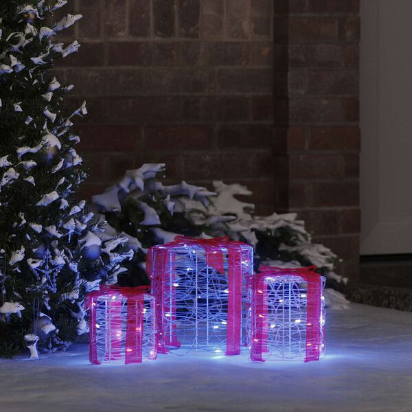 vidaXL Geschenkbox Dekoration 3 pcs Blau 20 x 20 x 21 cm Acryl