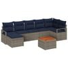 vidaXL Gartensofa-set mit Kissen 8 pcs Grau Poly-Rattan
