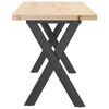 vidaXL Couchtisch X-Gestell 110x40x45,5 cm Massivholz Kiefer Stahl